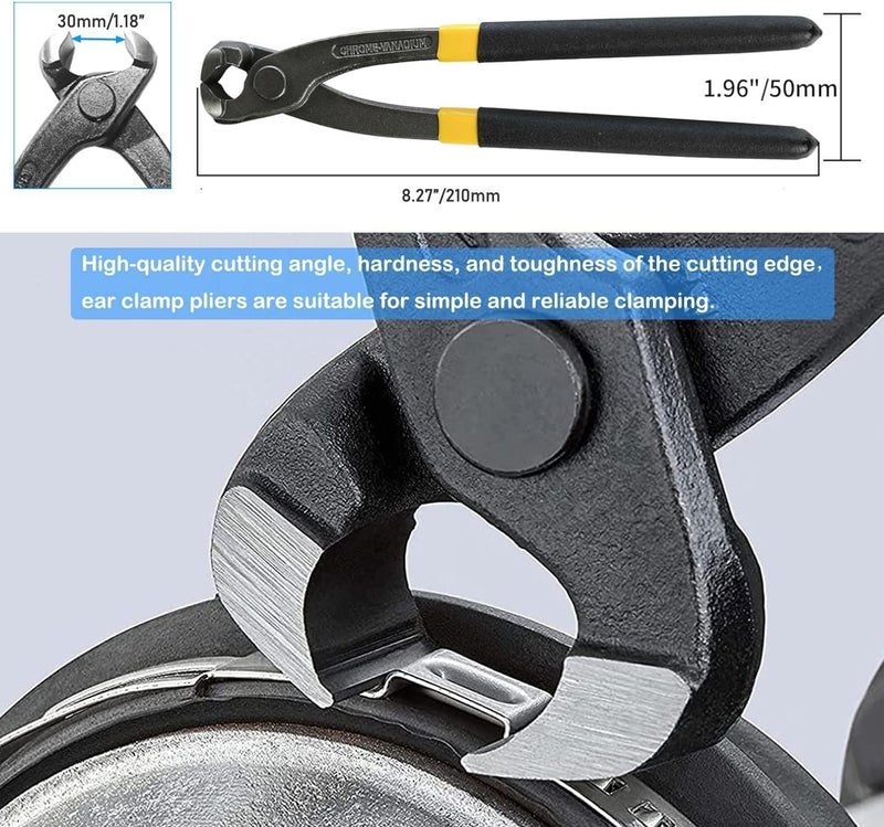 LAZIRO 260 PCS 12 Sizes Single Ear Hose Clamps, 5.3-33.1mm 304 Stainless Steel Crimp Hose Clamp Assortment Kit with Ear Clamp Pincer, Cinch Rings Crimp Pinch Tools for Securing Pipe Hoses Automotive Use - Image 4